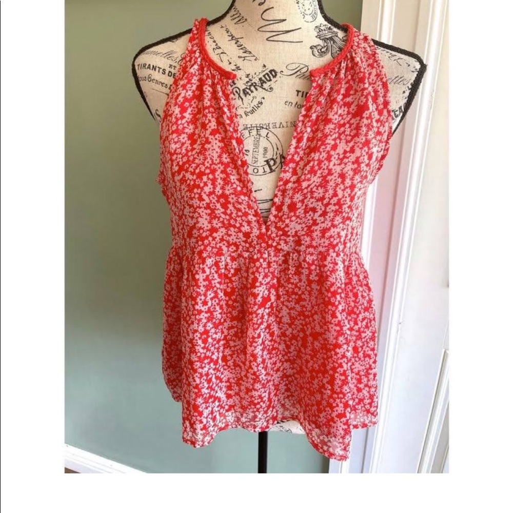 Sezane Floral Babydoll Blouse Tank Size 36